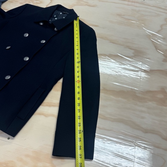 Brooks Brothers Petite Wool Blend Double Breasted Pea Coat Jacket Navy 10P - Picture 15 of 15